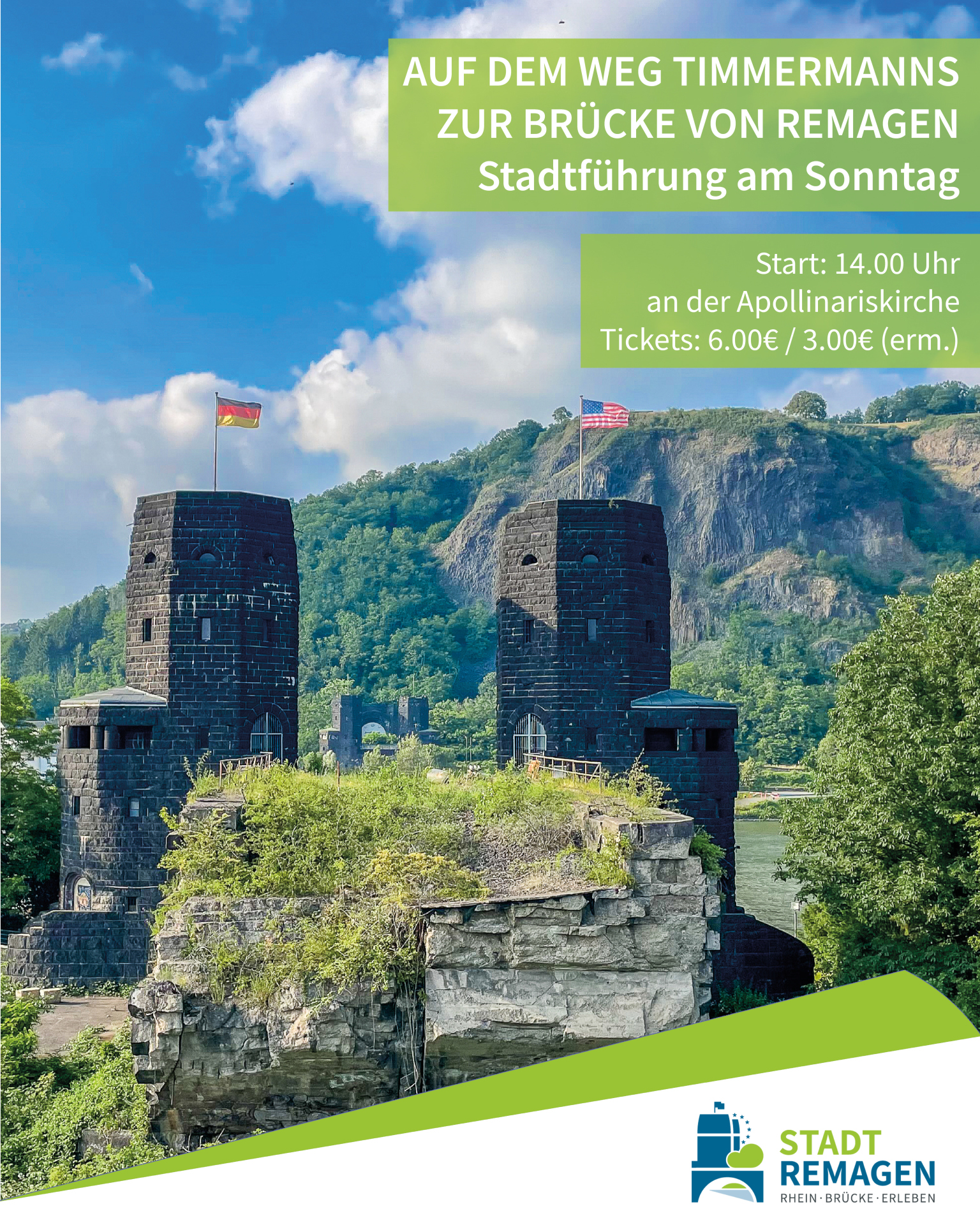 Plakat Stadtführung Auf dem Weg Timmermanns zur Brücke von Remagen