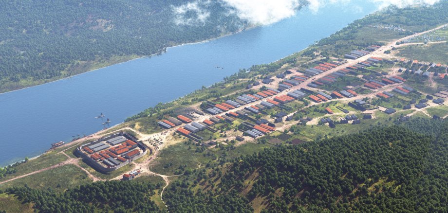 Rekonstruktionsbild römisches Kastell RIGOMAGVS Rekonstruktionsbild römisches Kastell RIGOMAGVS